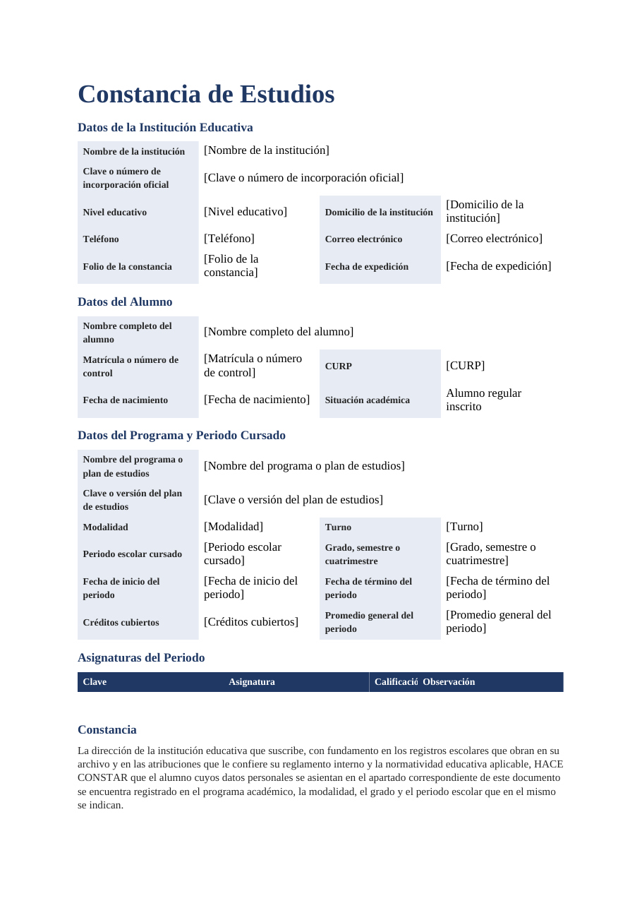 El documento que produce este formulario