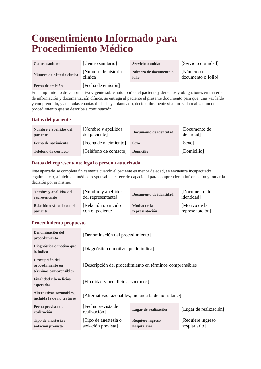 El documento que produce este formulario